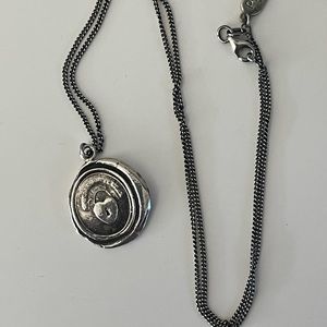 Pyrrha 925 Wax Seal Stamp Sterling Silver Pendant Charm Necklace